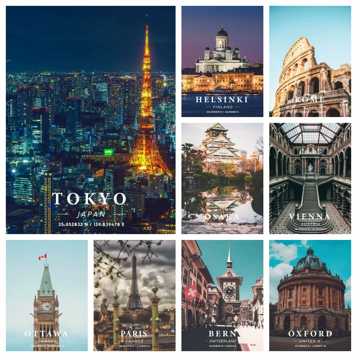 Набор Для Алмазной Живописи Креативный DIY Полный Круглый Сверл Париж Нью-Йорк