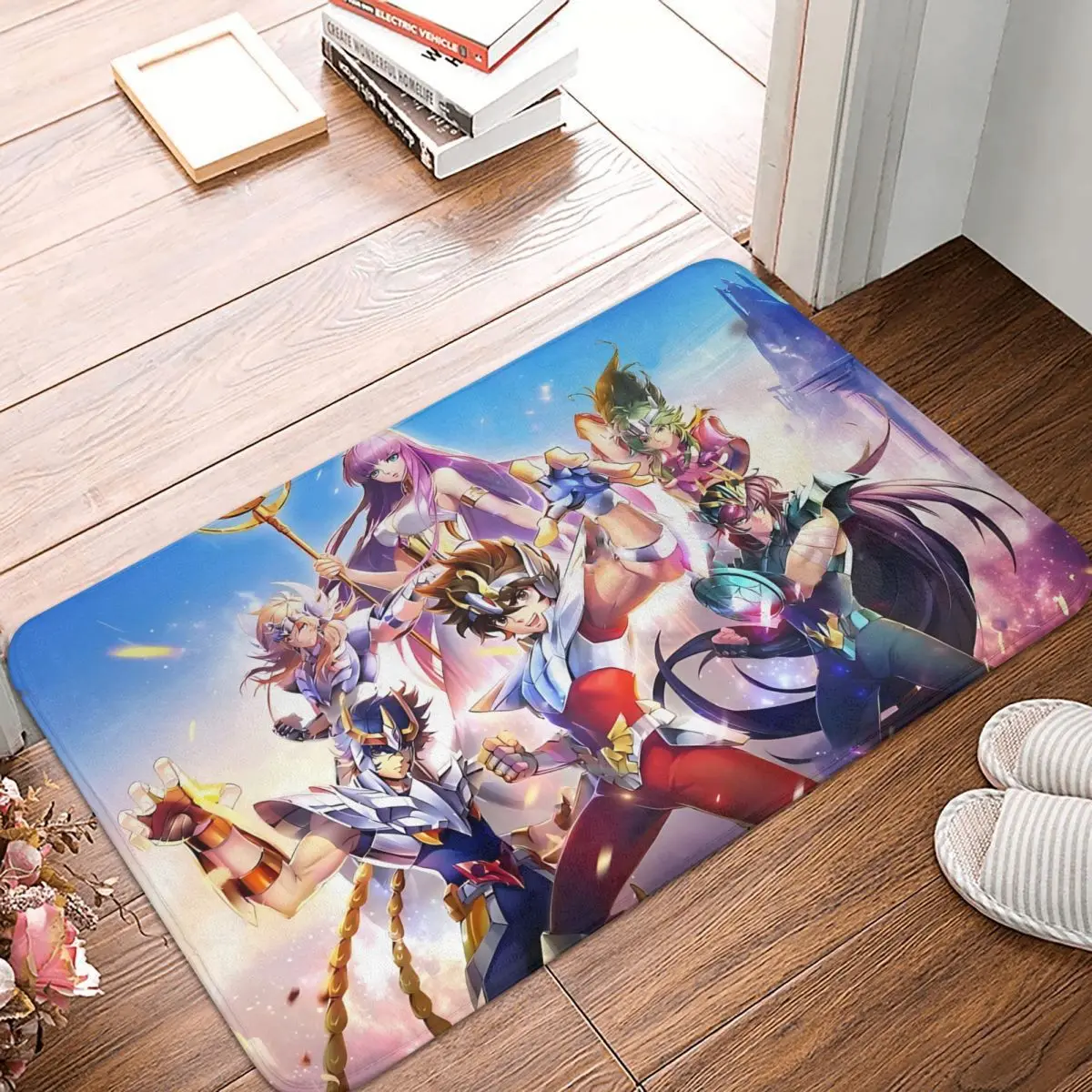 

Characters Saint Seiya Knights of the Zodiac Anime Non-slip Rug Doormat Kitchen Mat Hallway Carpet Indoor Decorative