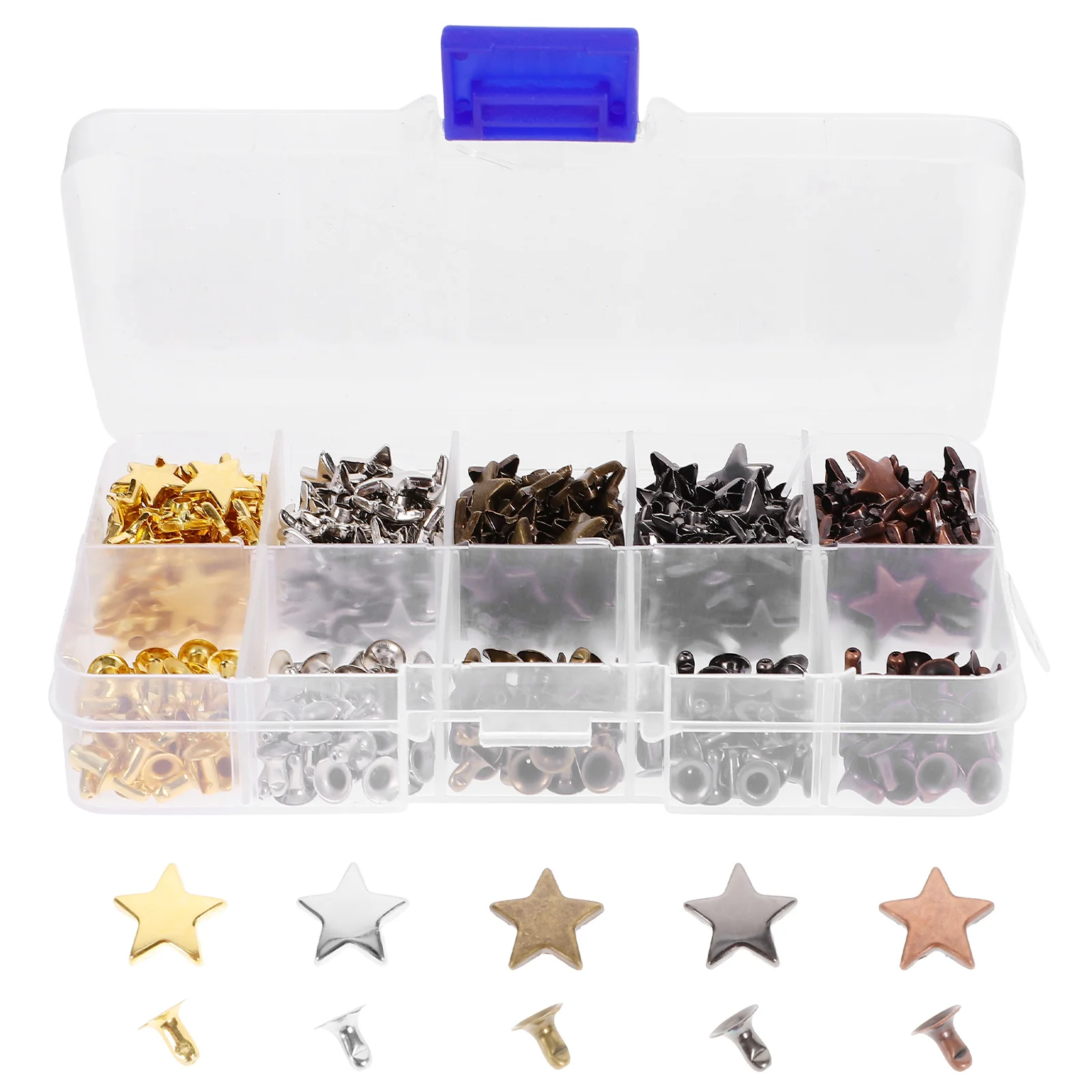 

Five-Pointed Star Rivet Crafting Kit Rivets Spikes Clothing Costumes Iron Punk DIY Studs