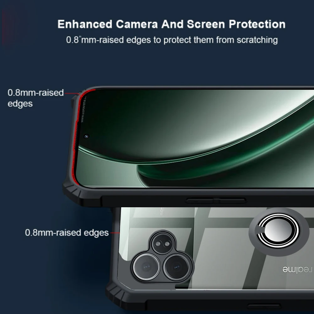 Прозрачная акриловая искусственная кожа для Realme GT 6 T GT6 GT6T чехол с магнитным