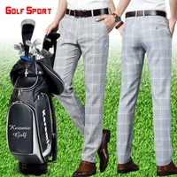 mens summer thin loose casual plaid golf pants mens breathable golf trousers men golfer sportswear