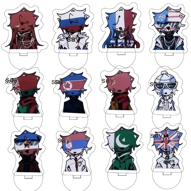 

Фигурки-игрушки для всей страны, акриловая подставка, аниме экшн-фигурка, украшение, модель, аксессуары, декоративные Креативные украшения ...