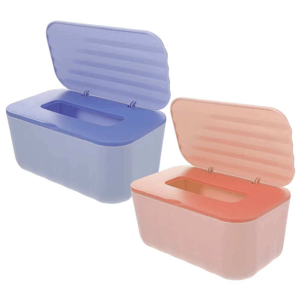 

2 Pcs Refillable Wipes Container Diaper Holder Small Baby Tissue Case Wall Hanging Flushable Dispenser Plastic Wet Bathroom