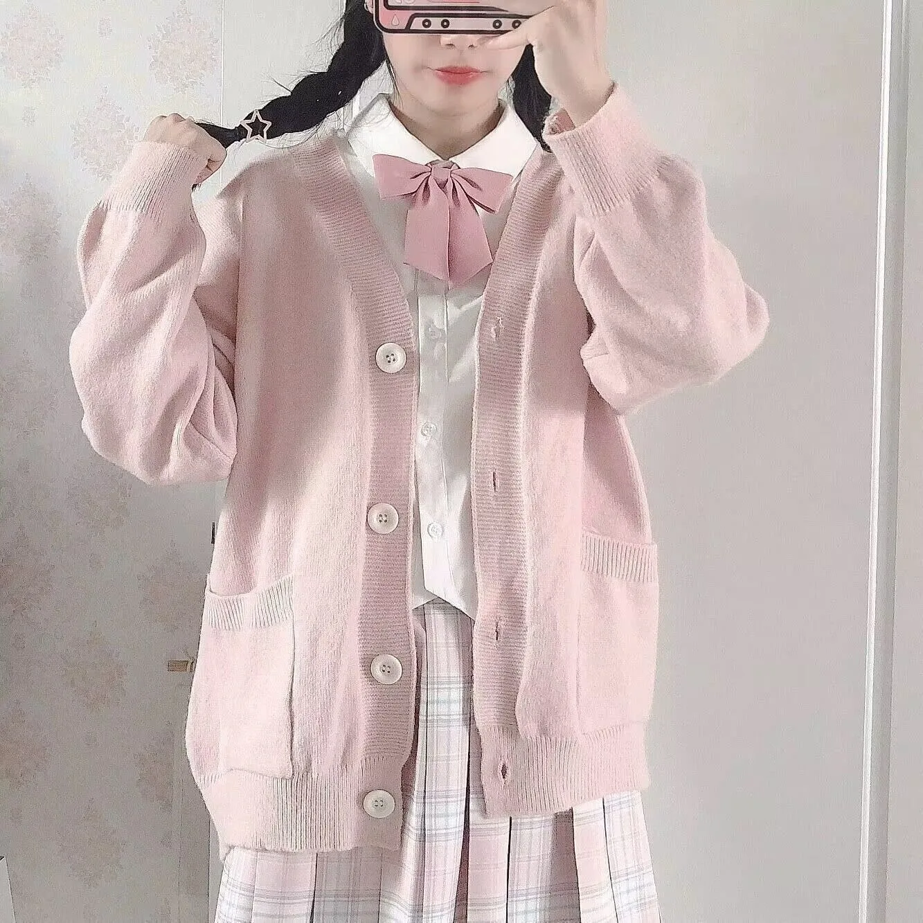 Модный хлопковый оригинальный свитер JK вязаный кардиган с V-образным вырезом