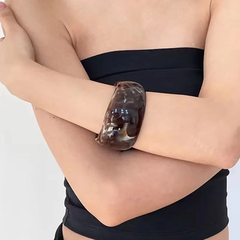 1 шт. винтажные преувеличенные нерегулярные массивные браслеты из акриловой