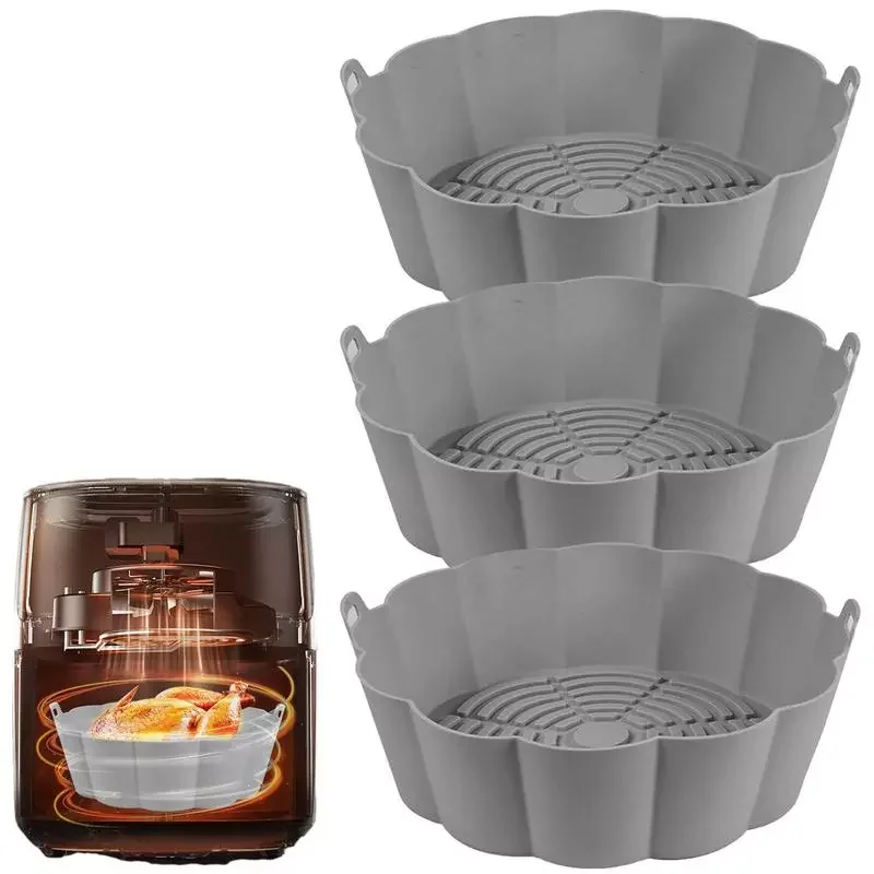 

Air Fryer Silicone Liners Pot 3pcs Food Safe Air Fryer Oven Accessories Reusable Replacement Of Flammable Parchment Liner Paper