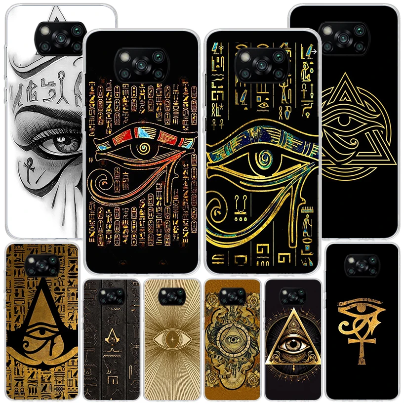 Чехол для телефона Sacred Eye of Horus Egypt Fresco Xiaomi Poco X6 X5 X4 X3 Nfc F6 F5 Pro F4 Gt F3 F2 F1 M5S M4 M3 Personalized Prin