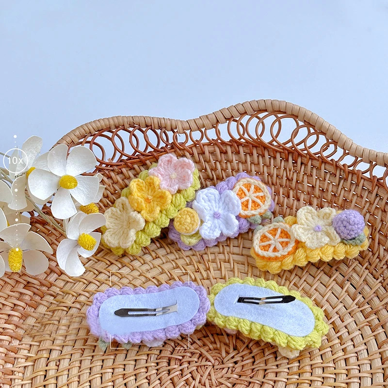 

Южная Корея, новинка, кремовый цвет, ручная работа, цветы, заколка для волос с фруктами, милый мультяшный боковой зажим, милый головной убор для девочек, подарки