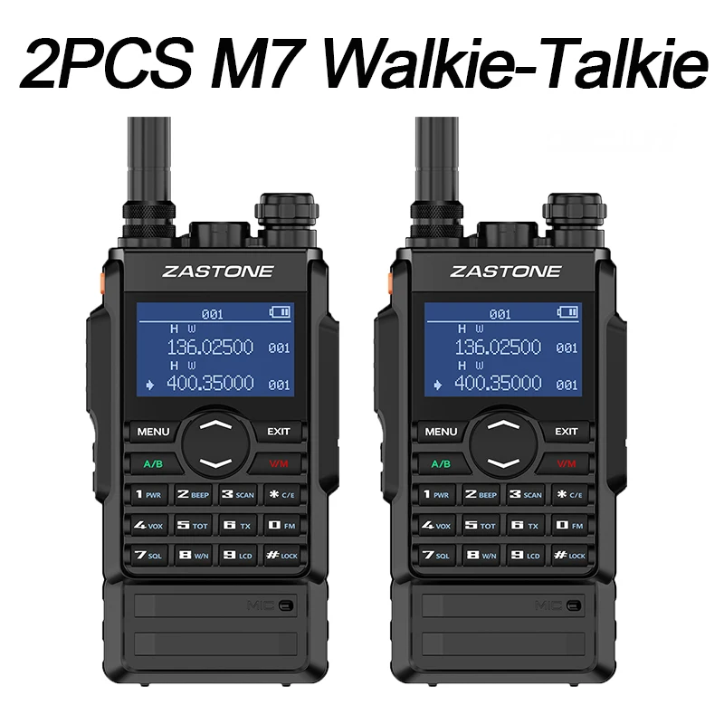 Zastone M7 Walkie Talkie UHF VHF Two Way Radio 5W Professional Dual Band Ham Radio Satellite Communication Hf Transceiver