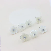 zfsilver 100 925 sterling silver fashion nature white shell sculpture flower stud earrings for women charm jewelry party gift