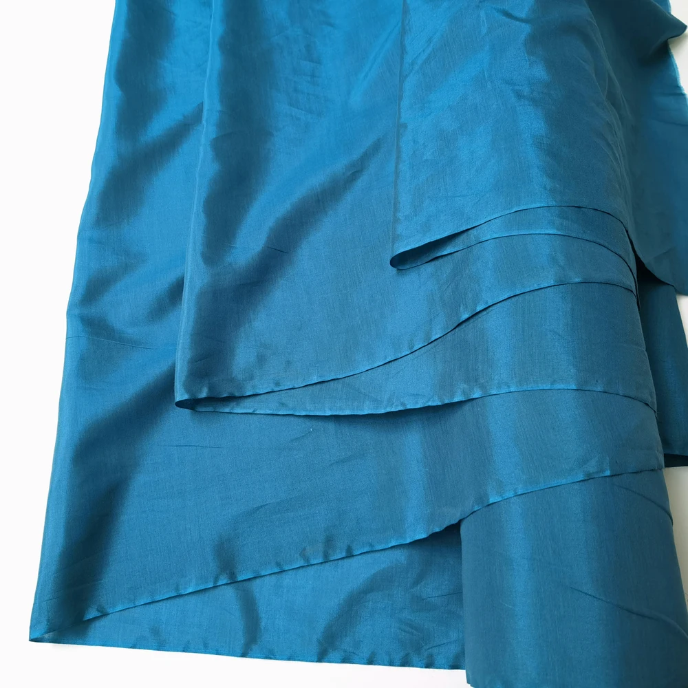 1 meter X 1,12 meter Elegante Seide Baumwolle Stoff Pfau Blau Kleid Hemd Material Sommer Natürliche