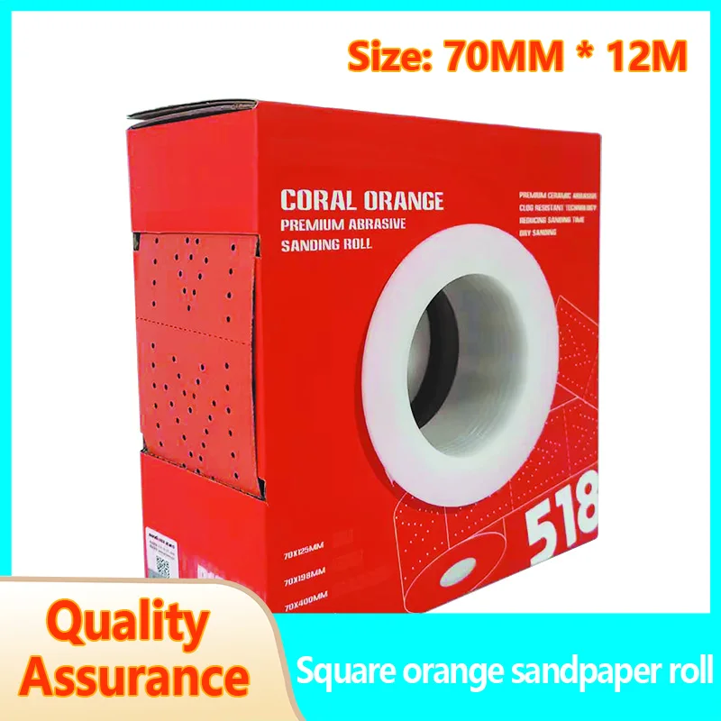 Rectangular Hand Grated Dry Sandpaper 70mm/12m Car Putty Polishing 70mm/ 198mm Hand Abrasive Flocking Sandpaper