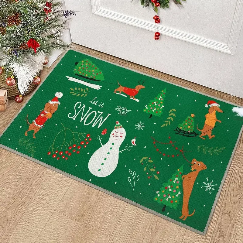 VIKAMA Рождественский Декоративный Коврик В Мультяшном Стиле Противоскользящий