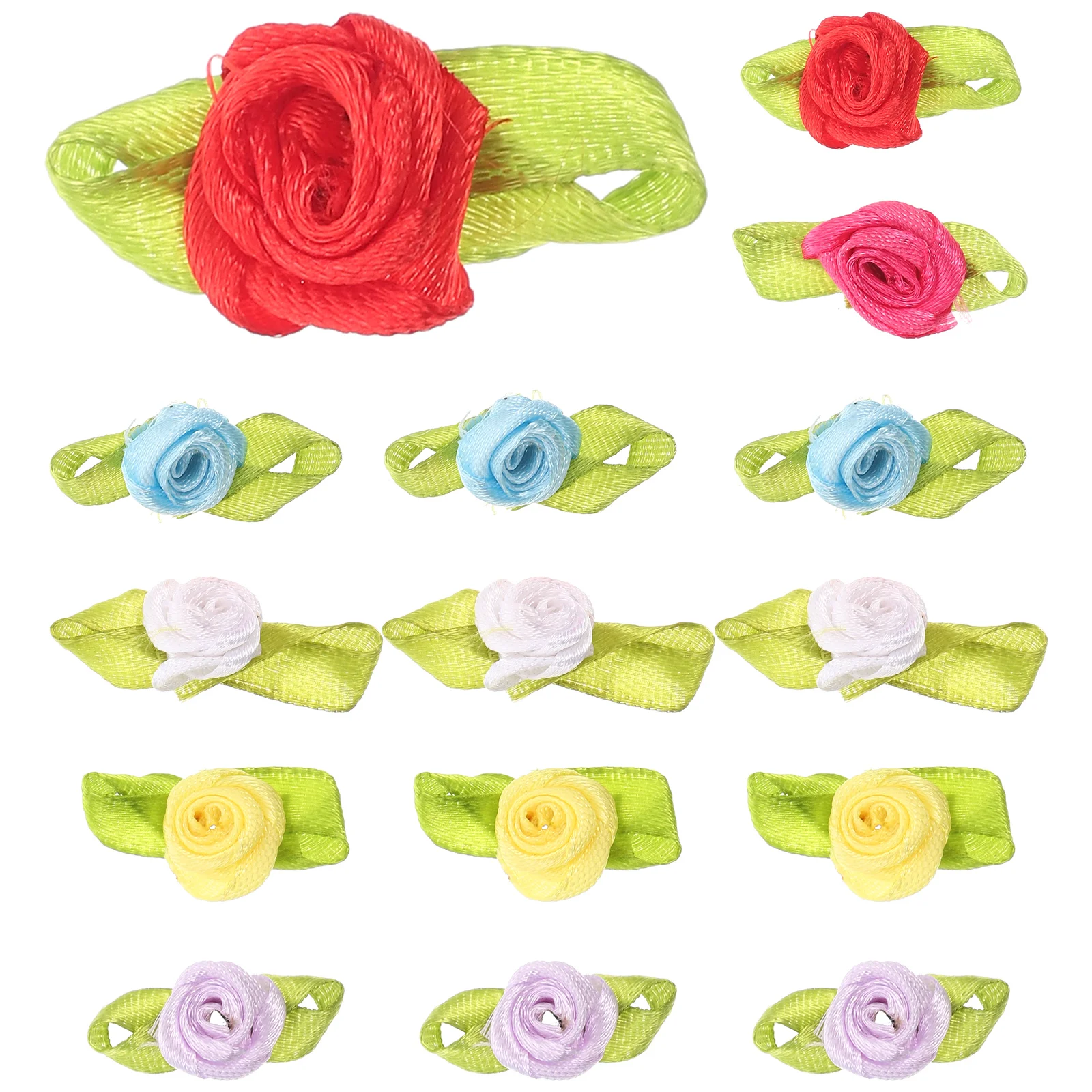 

Rose Flower Ribbon Flowers Mini Bows Wedding Appliques Bow Satin Craft Fake Table Artificial Diy Multicolor Supplies Crafts