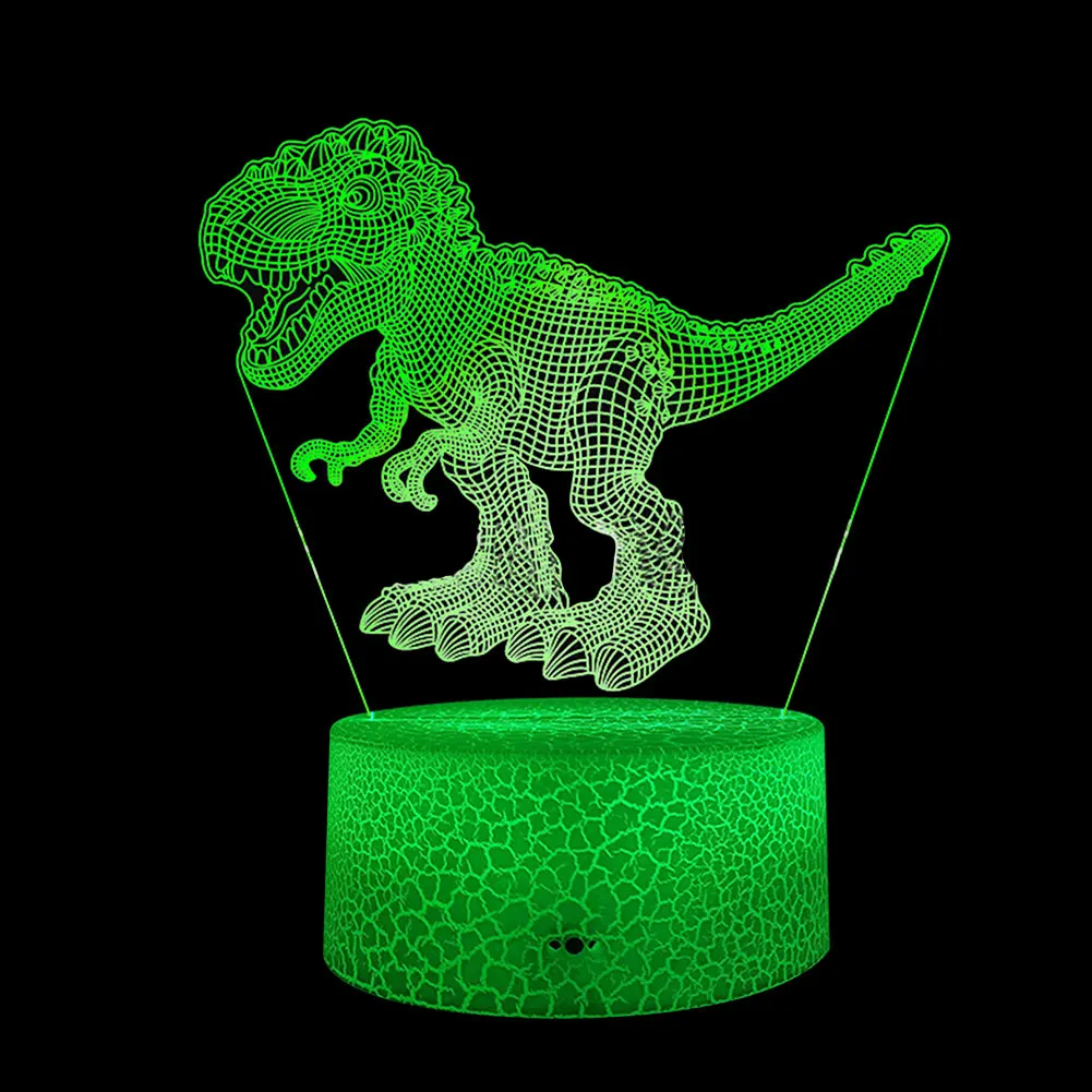 

Спальня 3D динозавр сенсорная прозрачная доска Питание от батареи домашний декор круглая база изменение цвета с дистанционным управлением ...