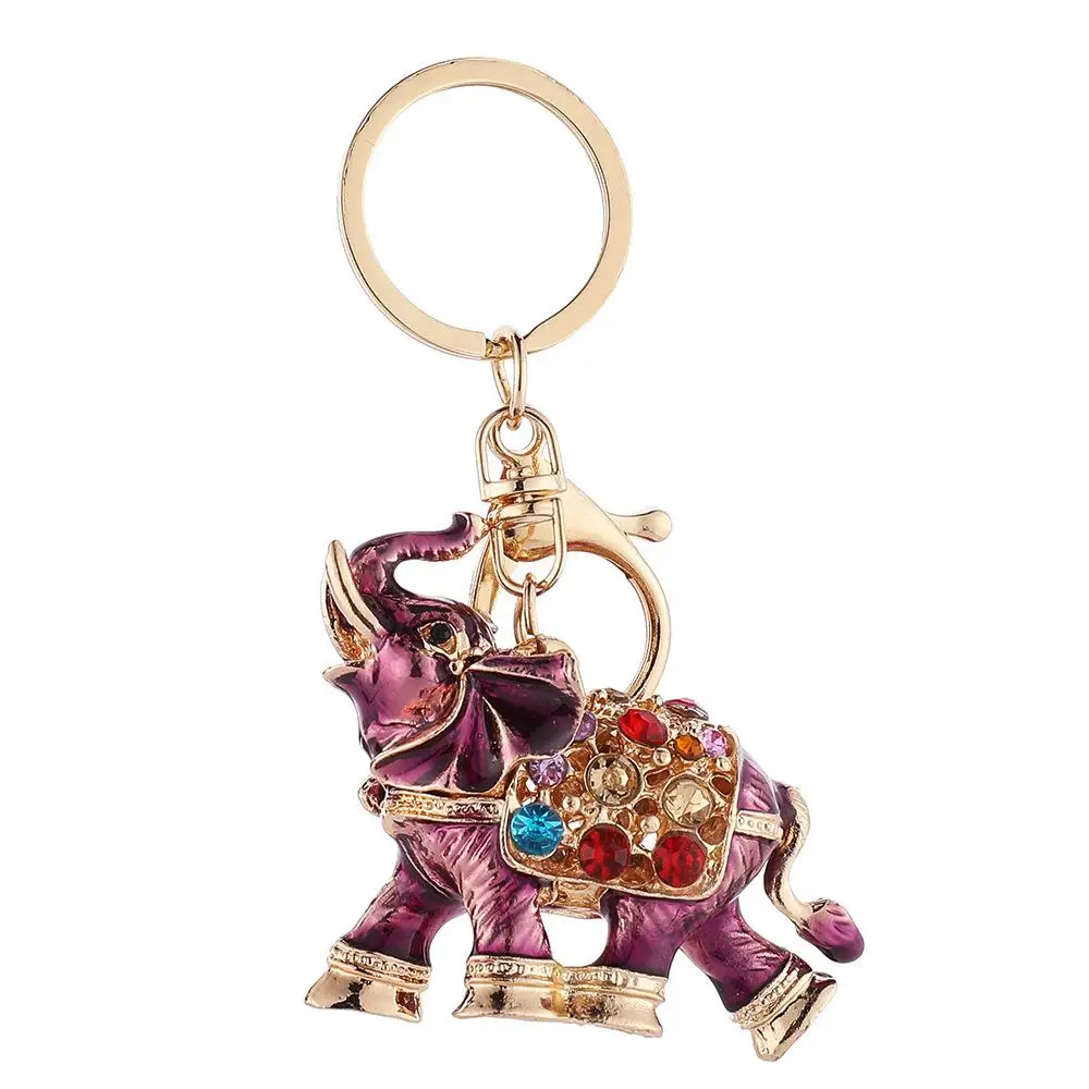 

Ring Metal Products Fashion Drop Oil Elephant Keychain Bag Ornaments Pendant Korean Style Accessories Car Key Holder