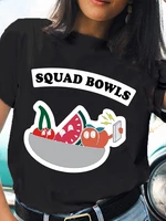 graphic t shirt lady squad bowls summer tee female clothing fashion letter graphics short sleeve t shirt cartoon women tops