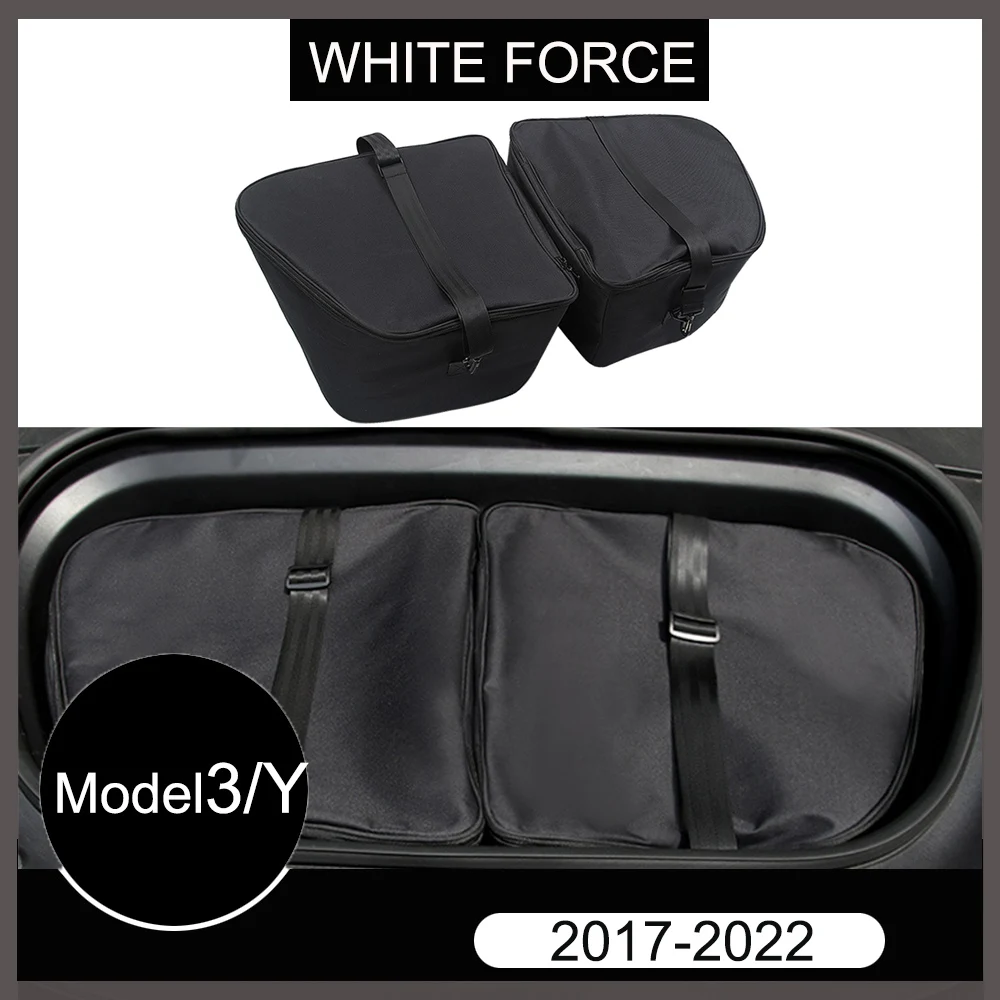 

2 Packs Portable Front Rear Trunk Storage Bag for Tesla Model 3 Model Y 2016-2022 Oxford Inner Waterproof Organizer with Straps