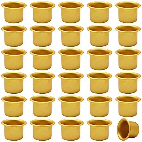 

Brand: Metal Candle Tin, Liwein 30 Pcs Mini Candle Holder Round Metal Candle Glasses Round Aluminum