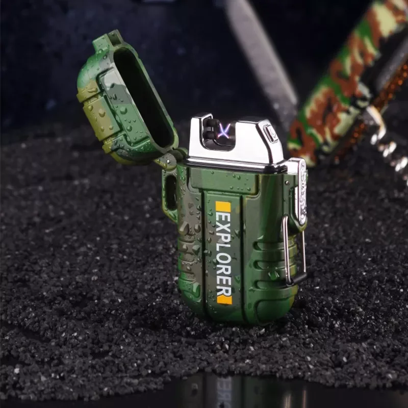 

2023NEW USB Plasma Lighter Waterproof Double Arc for Outdoor Camping Sports Cigarette Lighter Cigarette Lighter Cool Lighter