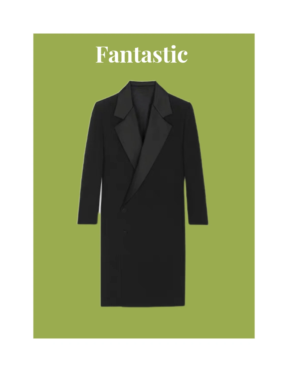 

Fantastic Luxury FW23 Women Wool Classic Formal Breasted Tuxedo Long Jacket Lady Elegant Satin Peaked Lapel Blazer In Black