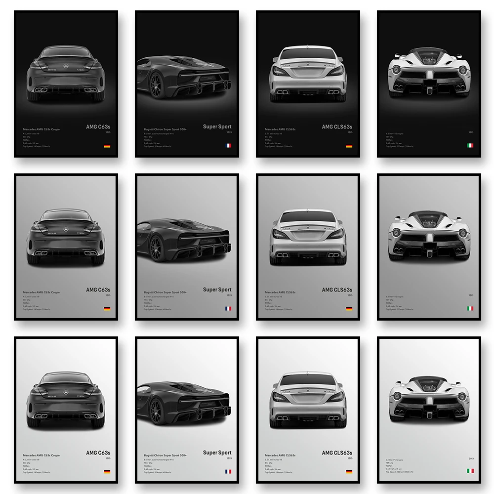 Знаменитые автомобили супер спортивный холст настенный художественный принт