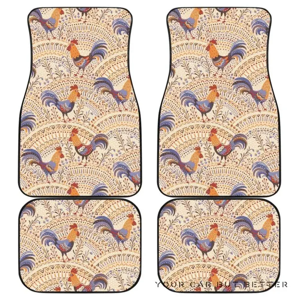 Милый задний фон с рисунком петуха цветочное украшение передние и задние коврики