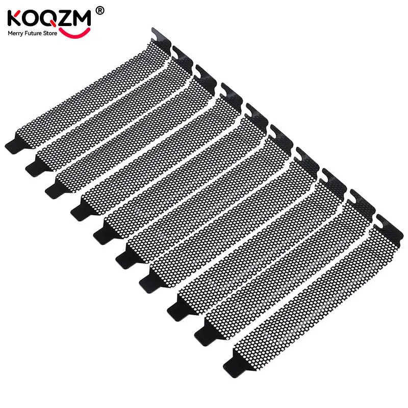 

10pcs/pack Black Hard Steel Dust Filter Blanking Plate PCI Slot Cover With Screws