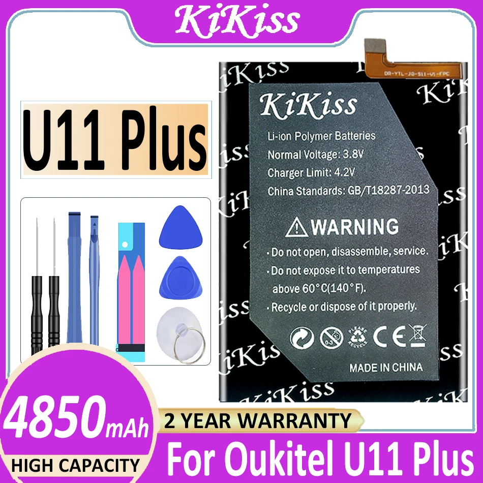 

Сменный аккумулятор KiKiss 4850 мАч для Oukitel U11 Plus / U11 + / U11 + (не для U11), батареи + код Tracl