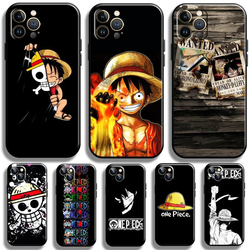 

One Piece Luffy Logo For Apple iPhone 13 12 11 Pro Max 12 13 Mini X XR XS Max SE 6 6S 7 8 Plus Phone Case Silicone Cover Back