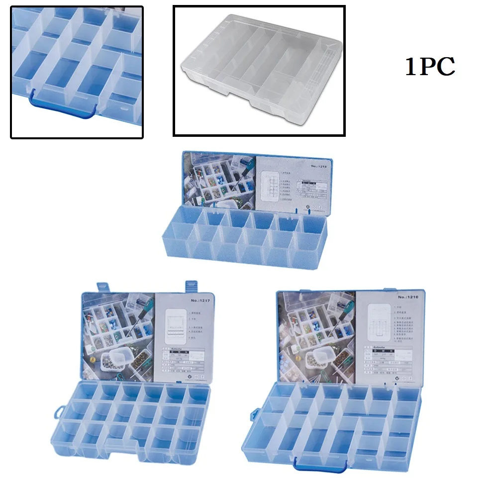 

1pcs Compartment Plastic Storage Box Screw Holder Case Organizer Container For Storing Metal Craft Electronic Accessories