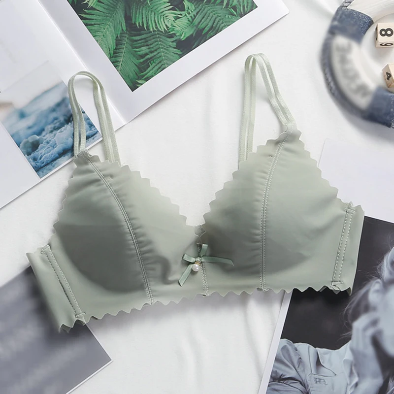 

Fashion Ice Silk Seamless Bra Breathable Girl Small Chest Gathered Underwear No Steel Ring Thin Section Comfortable Bras