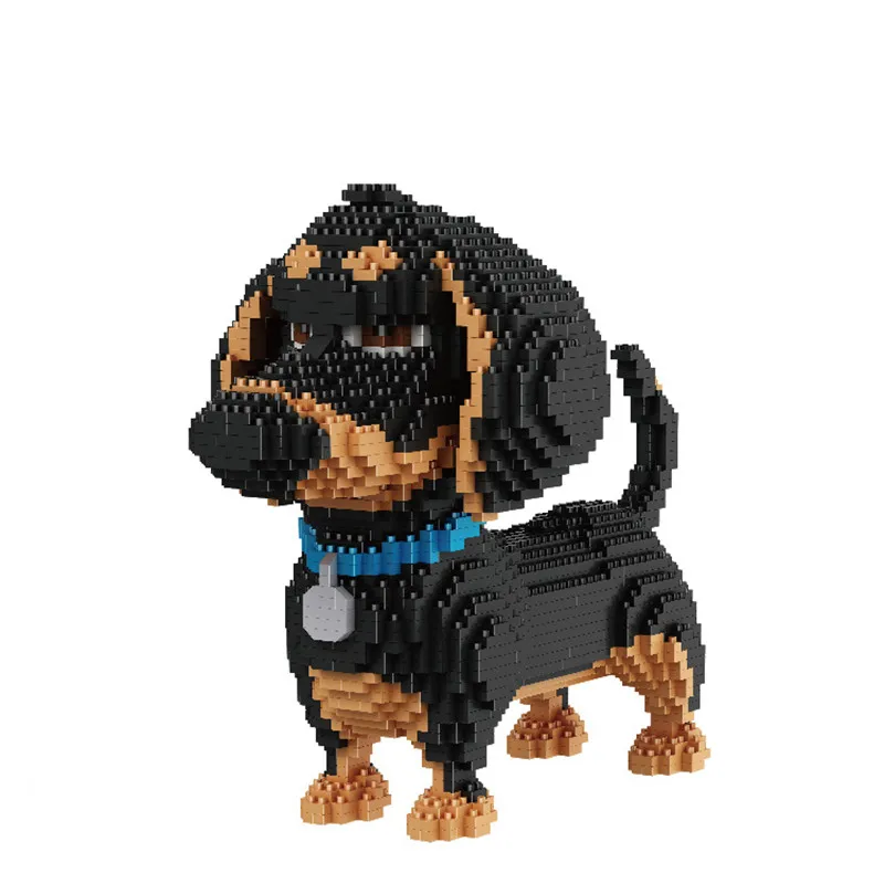 

Mike Dog Pet Cat DIY Toy Building Blocks Diamond Micro Small Particles Bricks Spelling Model 2000+Pcs Toys for Children Gifts