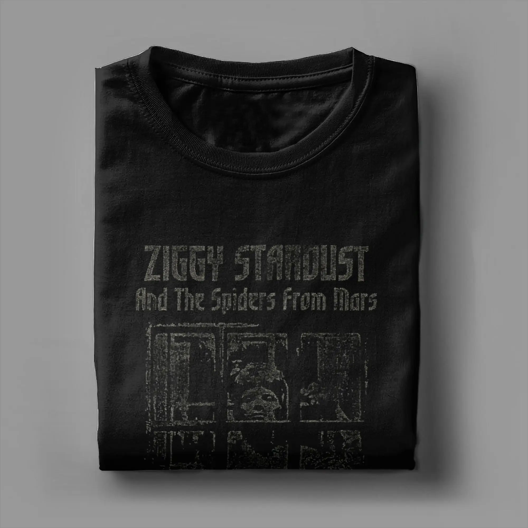 Crazy Davids Star Bowied And The Spiders From Mars Faded T-Shirts Men 100% Cotton T Shirts Tee Shirt Birthday Gift Clothing