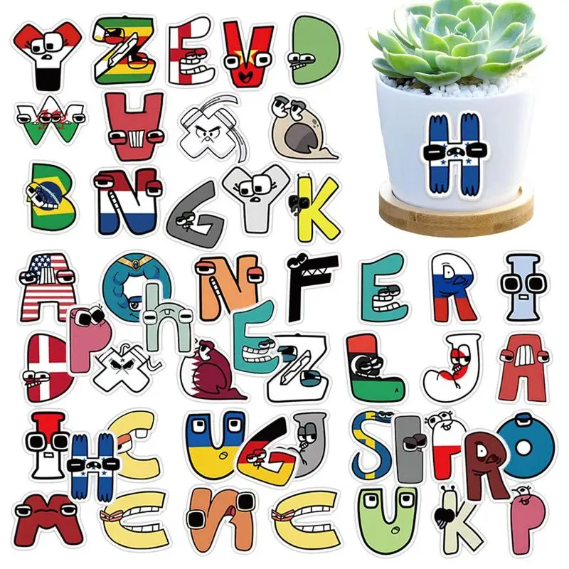 

Наклейки с буквами алфавита, водостойкие, 60 шт./набор