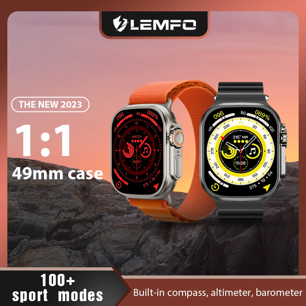 LEMFO Smart Watch Ultra 2 Inch HD WS18 Max Smartwatch Series 8 Sport Watch 2023 Men Women NFC Wireless Charging Fitness Bracelet