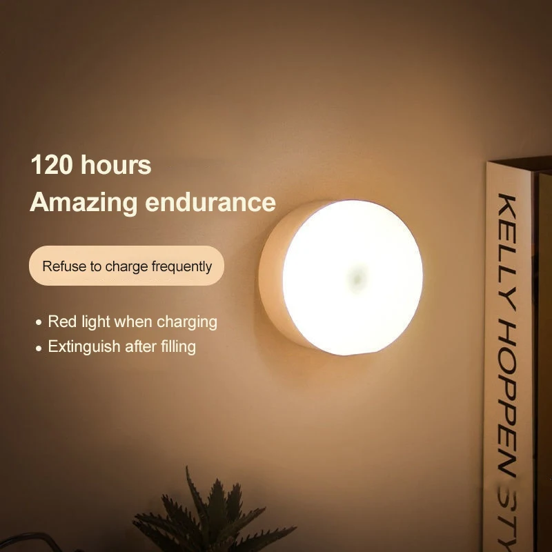 

Round Energy-saving Led Lamps 0.6w Usb Rechargeable Bedroom Lamp 3 Modes Round Wall Lights Mini Touch Control Nightlight