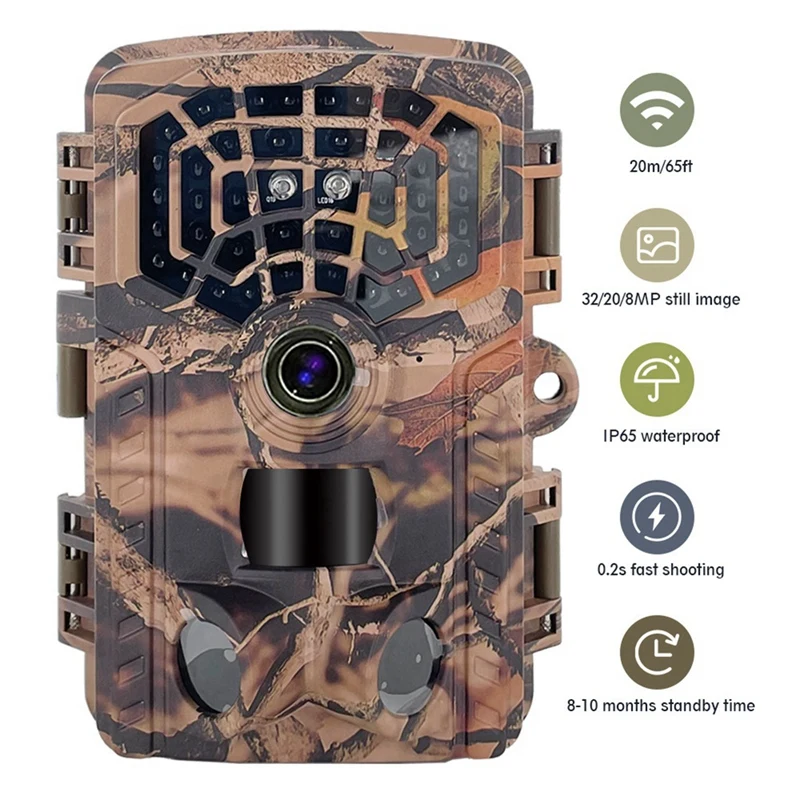 

1Set Bluetooth Wifi Outdoor Infrared Camera Tracking And Monitoring Animal Camera 4K 32 Megapixel ABS