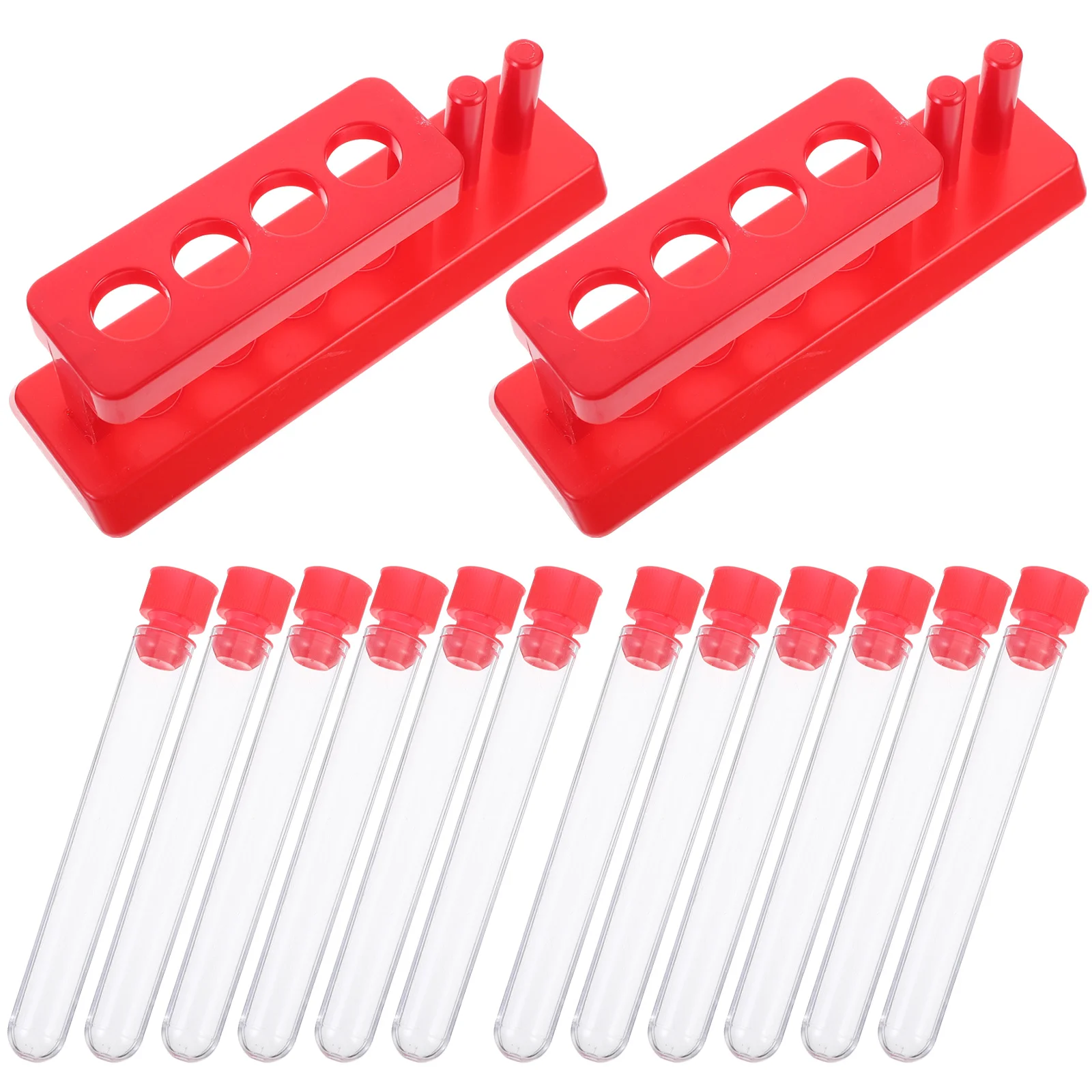 

1 Set Laboratory Test Tubes Reusable Test Tubes Sample Containers with Storage Rack Glass