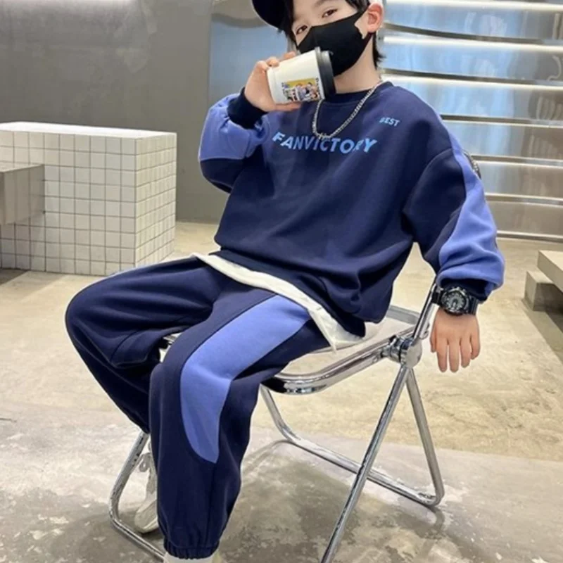 2 шт./комплект хлопковая блузка + штаны для мальчиков