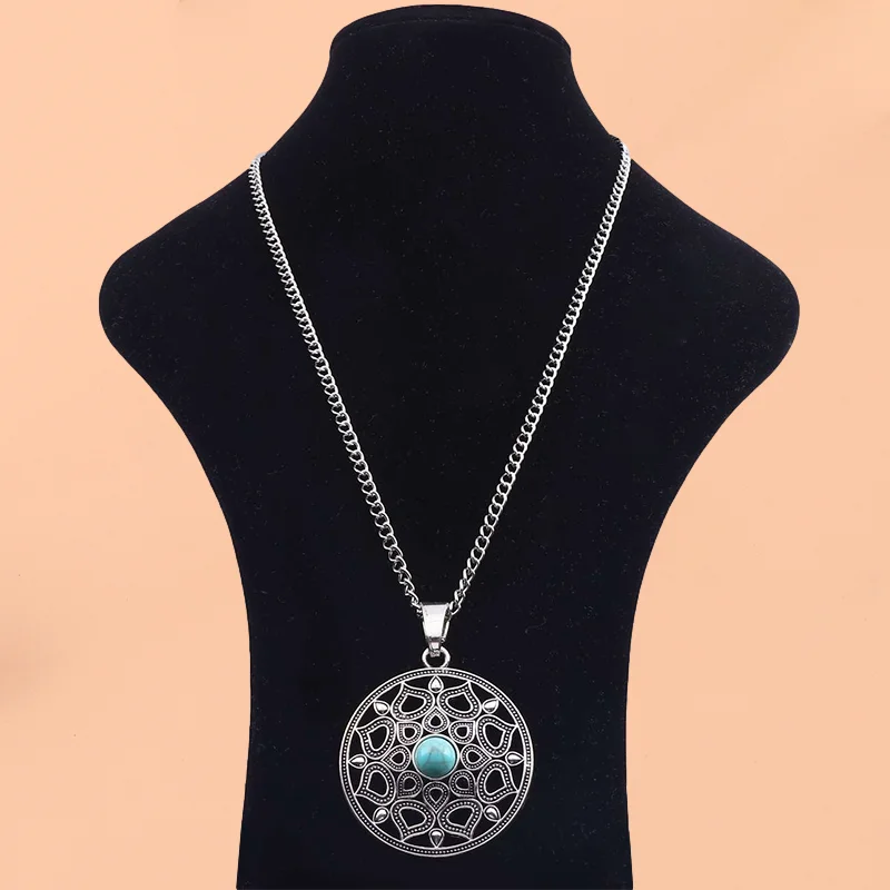 Цепочка с подвеской в виде тибетского серебра 34 дюйма