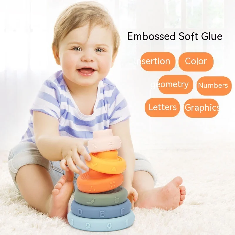 Новый детский мультяшный когнитивный мягкий клей Радужный круг шестислойный