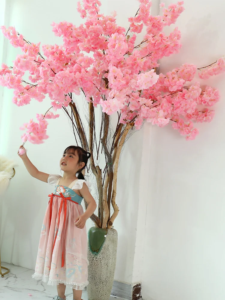 100cm ignifugo artificiale Cherry Blossom Flore rami seta Sakura fiore albero matrimonio sfondo parete festa a casa matrimonio Decor