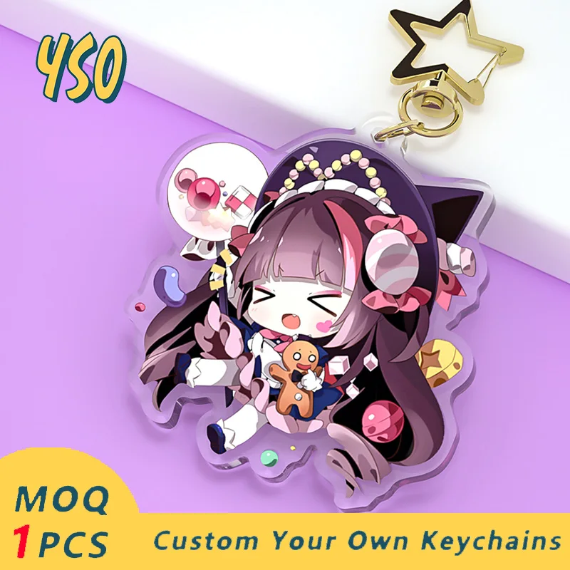 

YSO Acrylic Keychain Accessories Net Red Cute Couple Anime Keychains Schoolbag Ornaments Pendant Charm Keyring Gift Key Chains