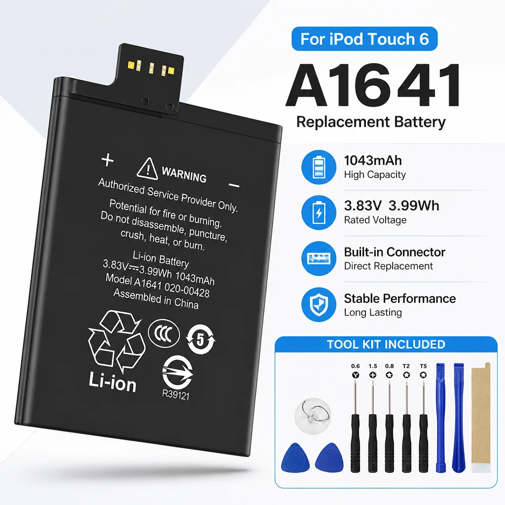Фото Сменная батарея премиум-класса A1641 A1574 для iPod Touch 6-го поколения 6G iTouch 6, ремонт батареи портативного устройства с бесплатным набором инструментов №1