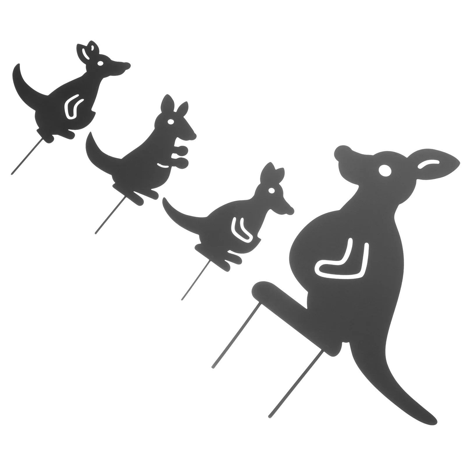 

4 Pcs Landscaping Decoration Garden Stake Crafts Lawn Outdoor Animal Metal Stakes Signs