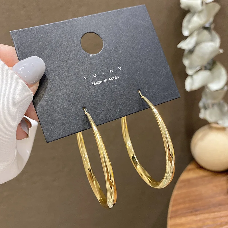 

Punk Big Size Hoop Earrings Brincos Trendy Party Exaggerated Gold Silver Color Round Circle Earrings for Women Jewelry
