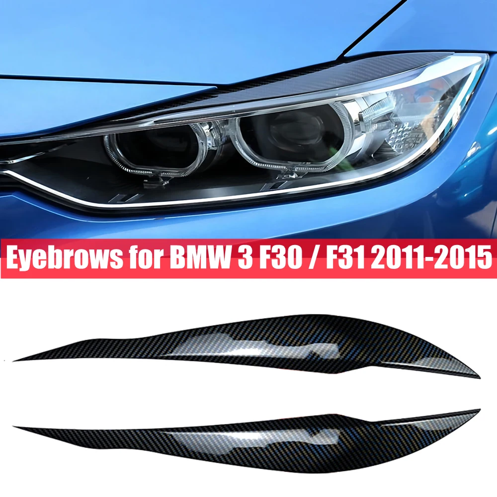 

2Pcs Car Headlight Eyebrow Eyelid Trim Cover Protector Car Stickers Carbon Fiber For BMW 3 Series F30 Sedan F31 Wagon 2011-2015