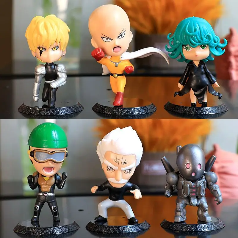 

Фигурка Аниме One Punch Man, 6 шт./партия, ONE PUNCH-MAN, Сайтама Genos Garou Q версия, экшн-фигурка из ПВХ, Коллекционная модель, детская игрушка в подарок