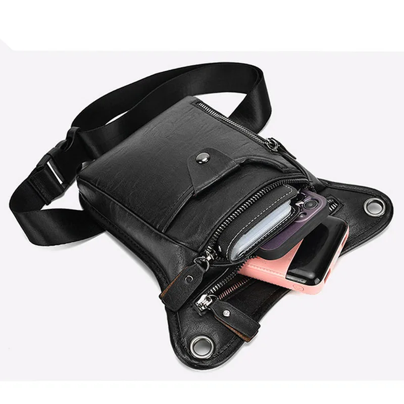 New Fashion Vintage Leather Men Waist Pack Women Belt Hip Bum Bag Multi-Purpose Motorcycle Bike Outdoor Waist Bags for Men
